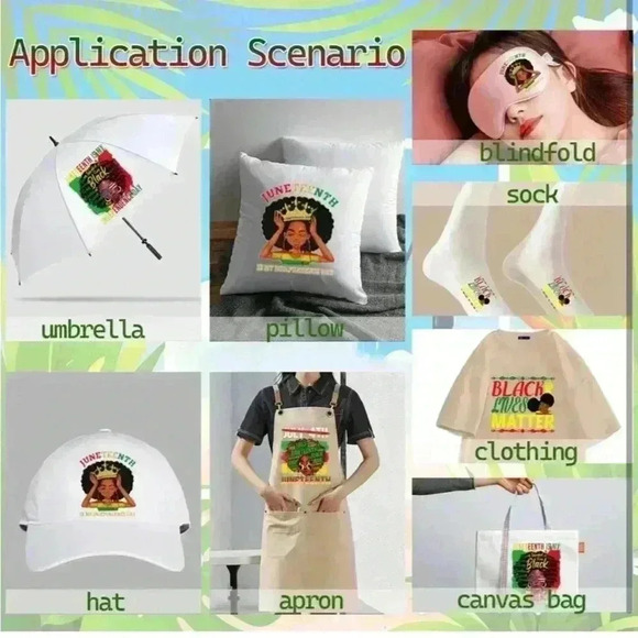 8SetsW/8Pc’s (64Sheets)Juneteenth Iron On Heat Transfer Clothing Decorations NEW - Picture 9 of 15